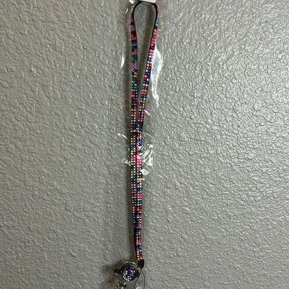 Muli Colored Gem Lanyard 15” with badge reel