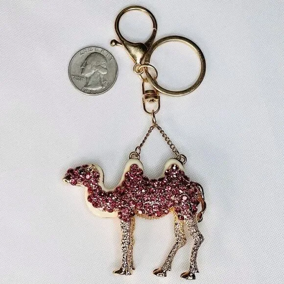 Camel Keychain Charm, Pink