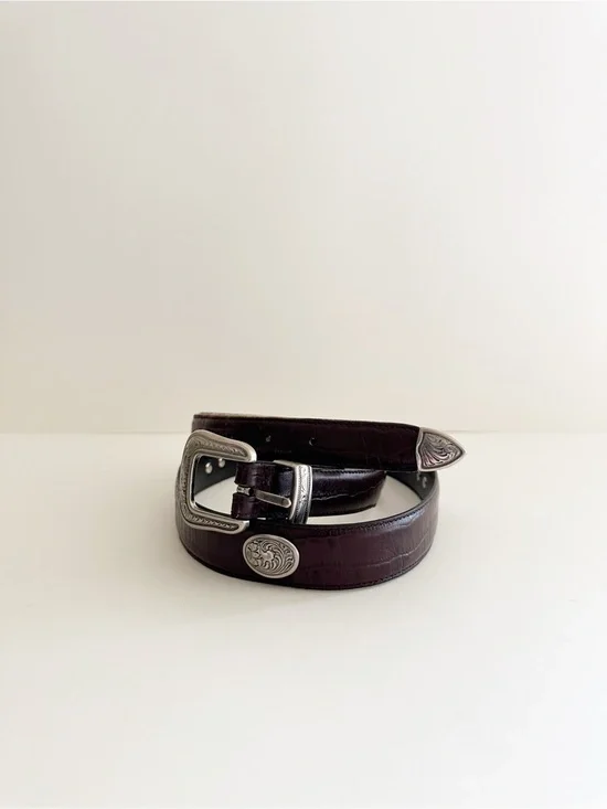 Vintage Cow Hyde Brown leather Western Belt