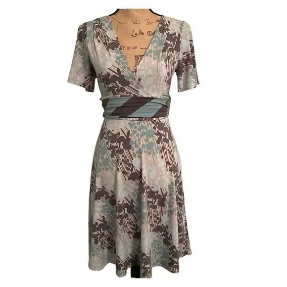 BCBG MaxAzria Gray Blue Faux Wrap Dress - Size 00