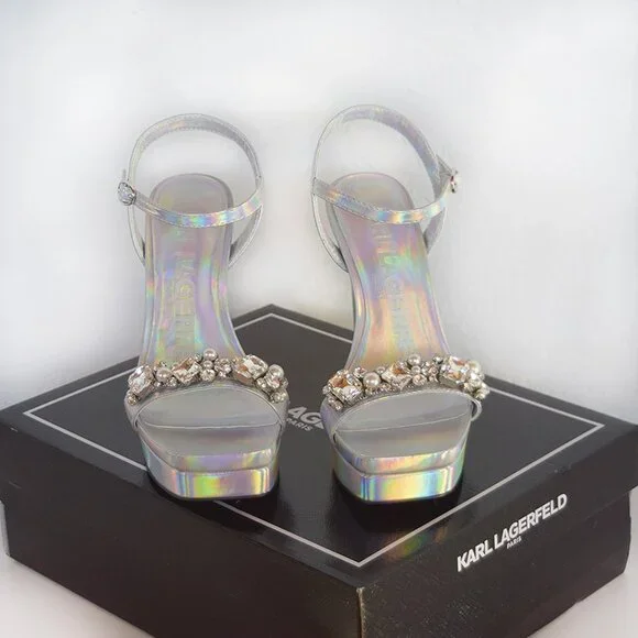 Karl Lagerfeld Paris Jewel Platform Sandal