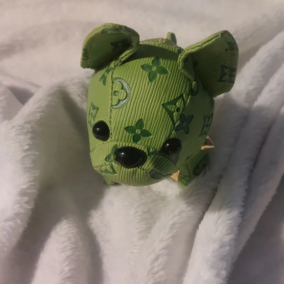 Gorgeous Green Frenchie Gold Chain Bag charm