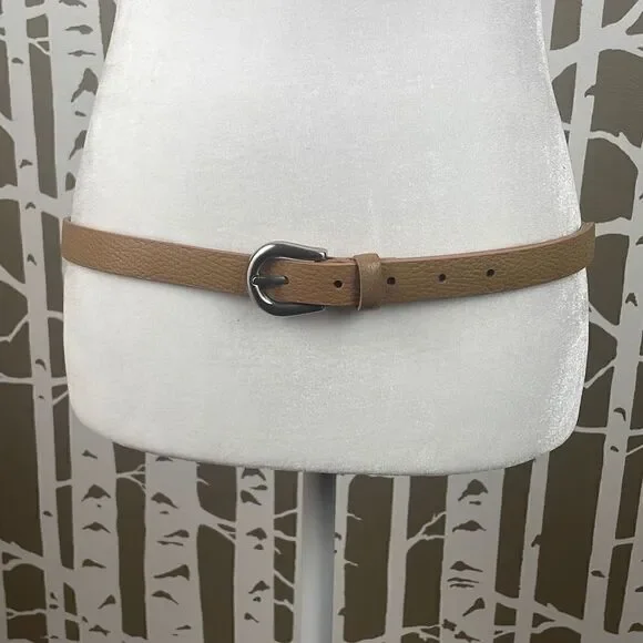 Etienne Aigner Tan Pebbled Leather Belt XL