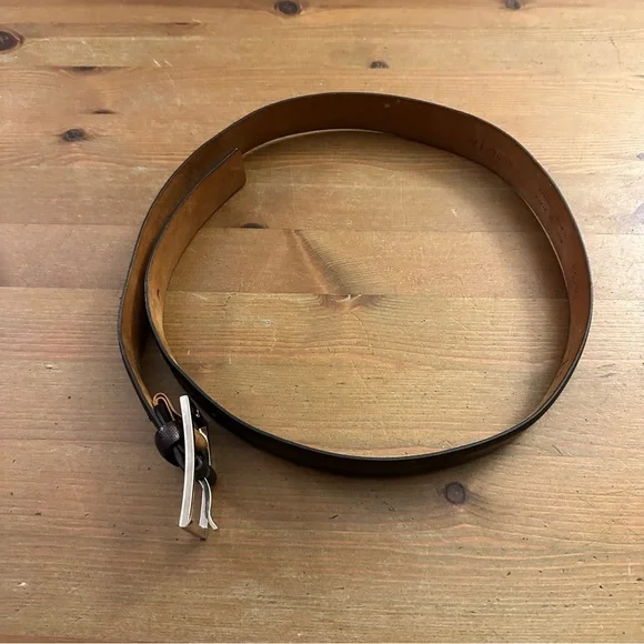 Women's Frank & Daniel Vintage Leather Belt brown shimmery iridescent size 75/30
