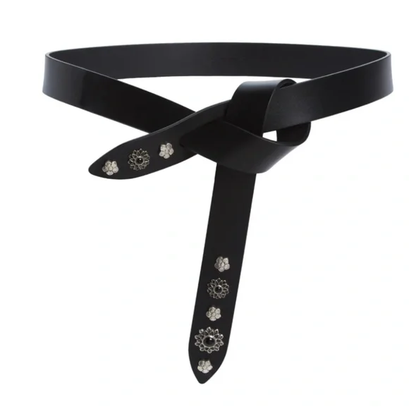 NEW $285 ISABEL MARANT Lecce Studded Leather Belt in Black in size Small!