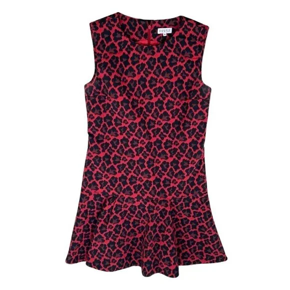 Claudie Pierlot  red black animal print dress size 38