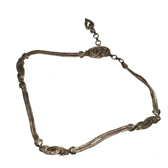 Brighton Bali Hai Silver Chain Belt Size Medium