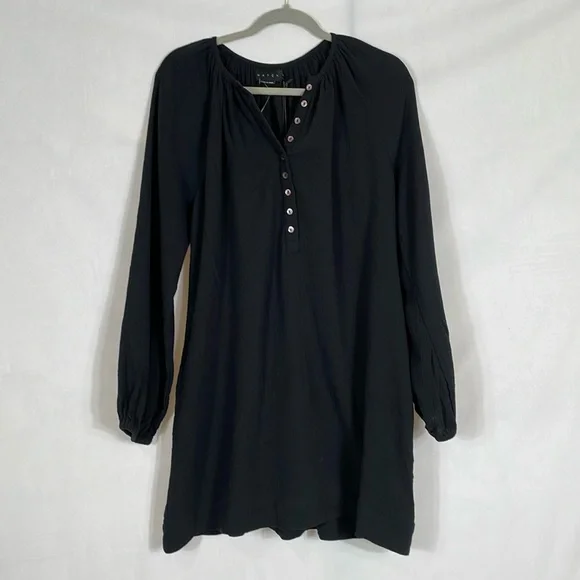 Hatch Katie Dress Size 2 M Black Gauzy Fabric NWT