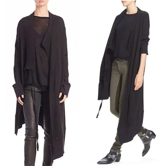 Superfine Chime Asymmetrical Long‎ Wool Sweater