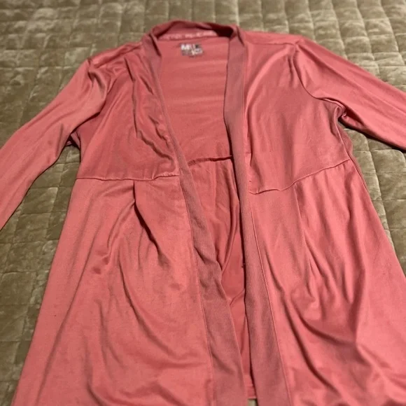 Muk Luks Pink Open Front Cardigan Sweater