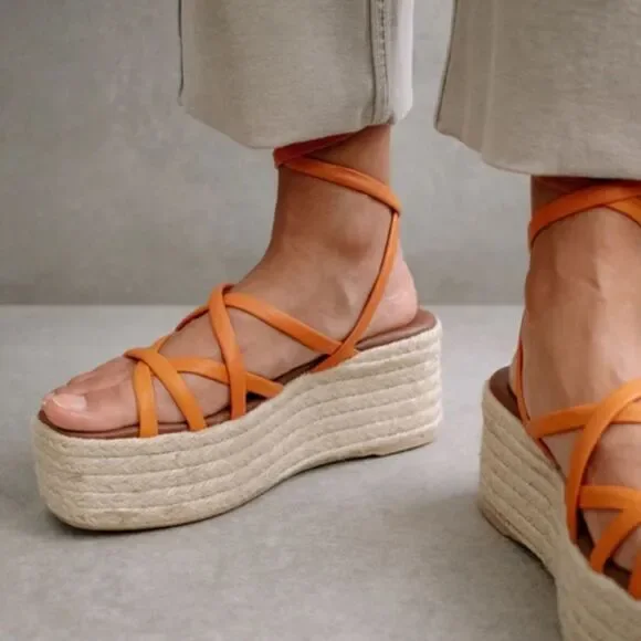 Anthropologie x Alohas Paw Paw Sprits Platform  Sandals size 37