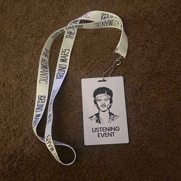 Bruno Mars White/Black Listening Event Lanyard