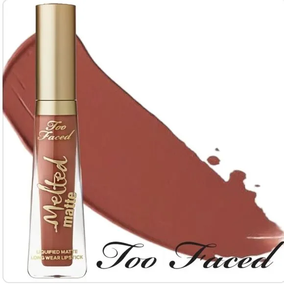 Too Faced Liquid Plumping Matte Lipstick Makin Moves -Deep Nude Rosey Brown