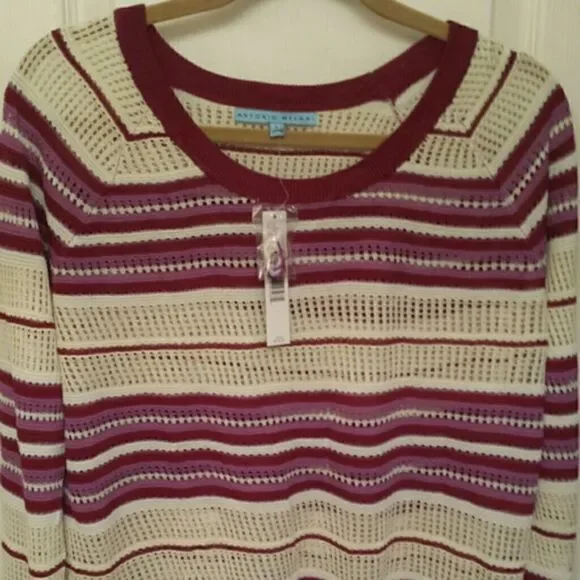 Antonio Melani Cream and Wine Sweater