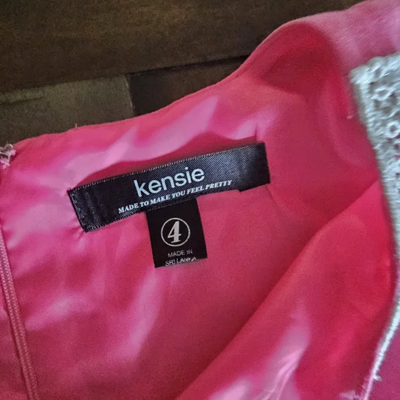Kensie Hot Pink Sleeveless Dress with White
