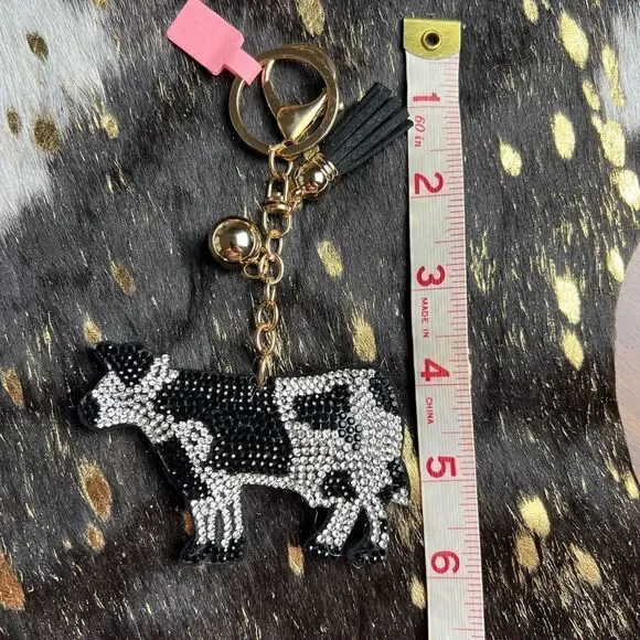 Blinged Cow Keychain