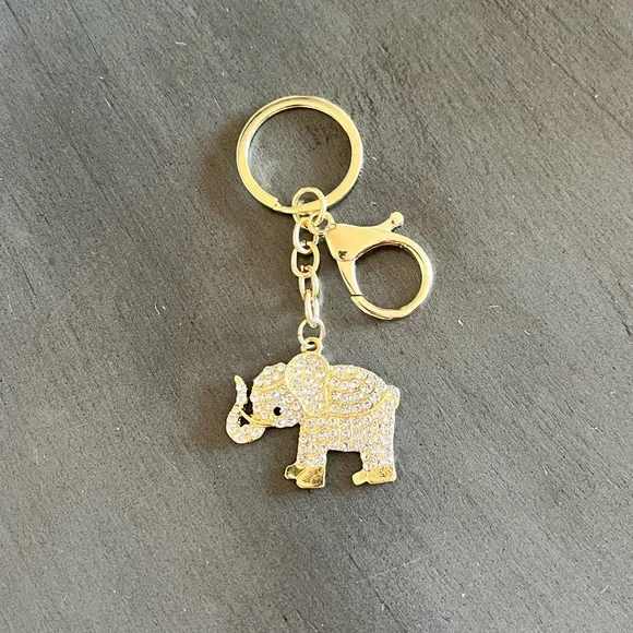 Gold Allover Clear Rhinestone Elephant 2