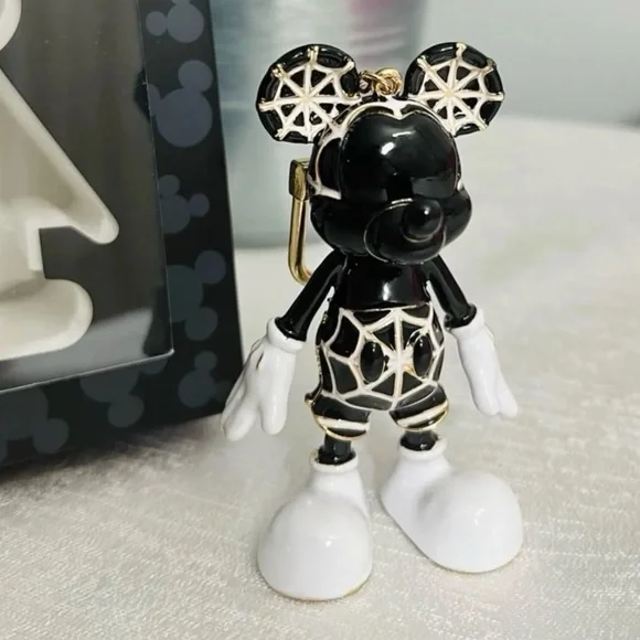Disney X Baublebar Black Mickey Mouse Spiderweb Halloween Keychain Bag Charm