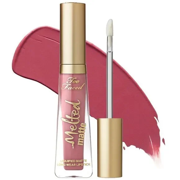 Too Faced Melted Matte Plumping Liquid Lipstick- Into You- Cool Tone Pink Mauve