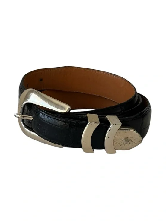Onyx Brighton Vintage Alligator Embossed Leather Western Style Belt Size 42
