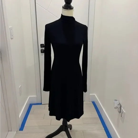 Banana Republic Elegant Black Long Sleeve Dress