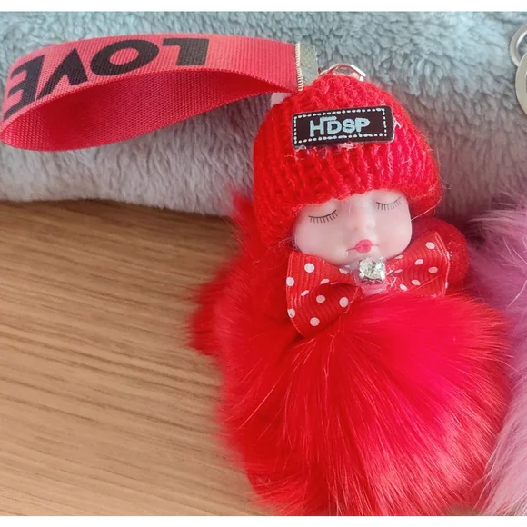 Sleeping Baby Doll Keychain - Random pick of 2. Just in time for Easter