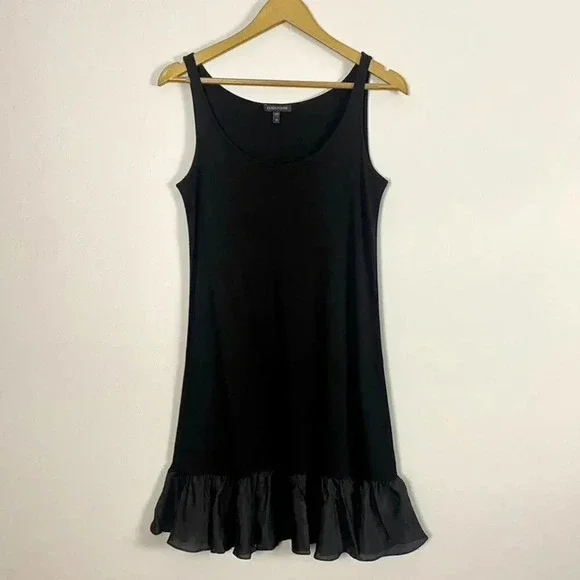 Eileen Fisher Black Silk Slip Dress
