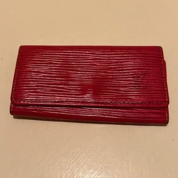 Louis Vuitton Epi Key Holder Case Red Textured 4-Key Organization Travel Luxury