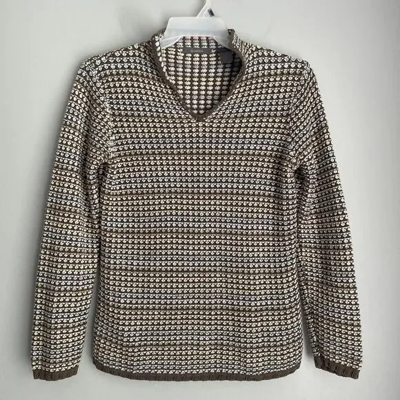 Vintage Liz Claiborne Knit Sweater Women's Size M Rainbow Bobble Popcorn Knit