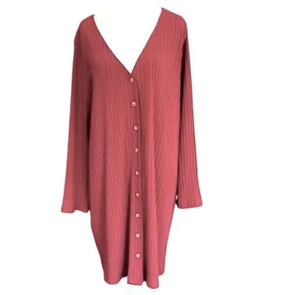 Old Navy cotton blend v neck button front Have a Heart Cardigan size 2X.