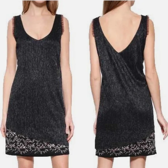 Desigual Peti Shimmer Lace Lined Dress Size Meduim‎