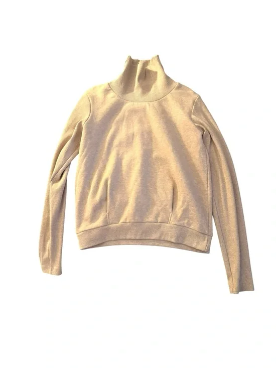 ALO YOGA Women's Clarity Oatmeal Turtleneck Pullover Sweater Small sweatshirt