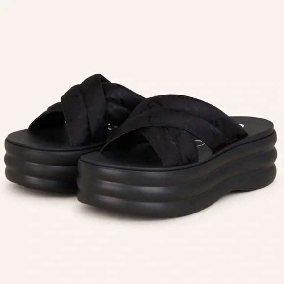 Gucci GG Echo Platform Sandals