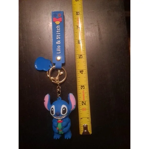 Disney Lilo‎ & Stitch 3D PVC Keychain Backpack Clip Keyring Pendant Wristlet