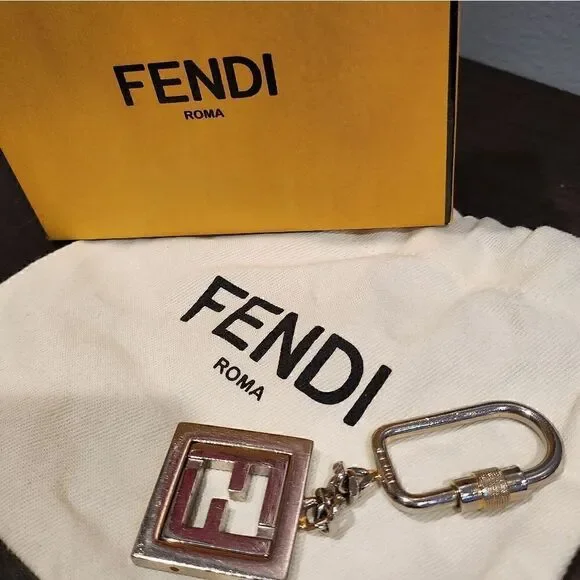 Authentic Fendi Silver Rare Key Fob