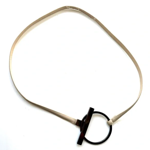 Beige Belt, Gunmetal Magnet oversized fastening , size S