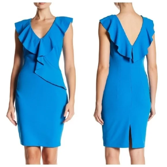 Nwt Alexia Admor L LARGE Marlena Ruffle Sheath Dress