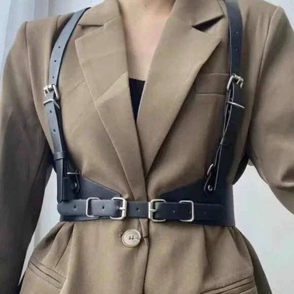 Leather Harness Body Adjustable Office Belt