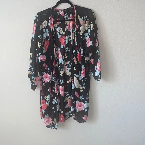 Torrid flora sheer open cardigan