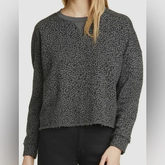 ATM Anthony Thomas Melillo French Terry Leopard Print Sweater