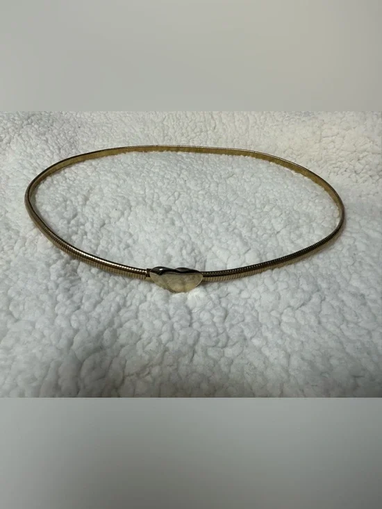 Vintage Goldtone Heart Stretch Serpentine Belt - Women Accessories 27-32”