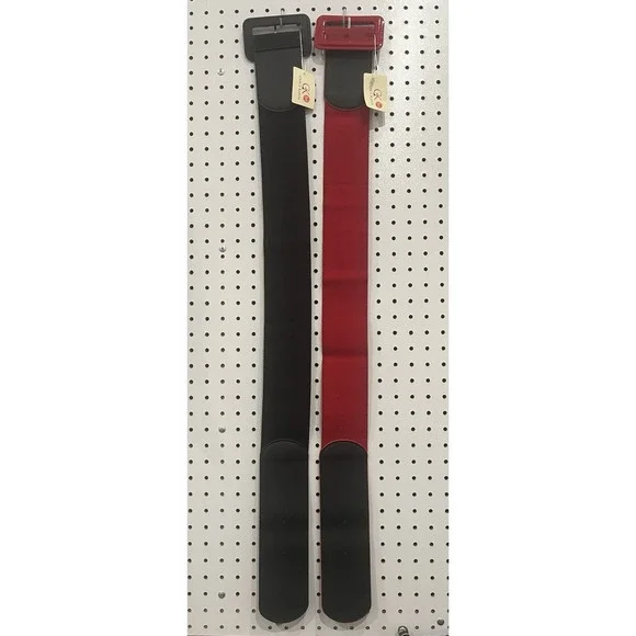 Lot Of 2 NWT Size L Elastic‎ Red And Black Grace Karin Belts.