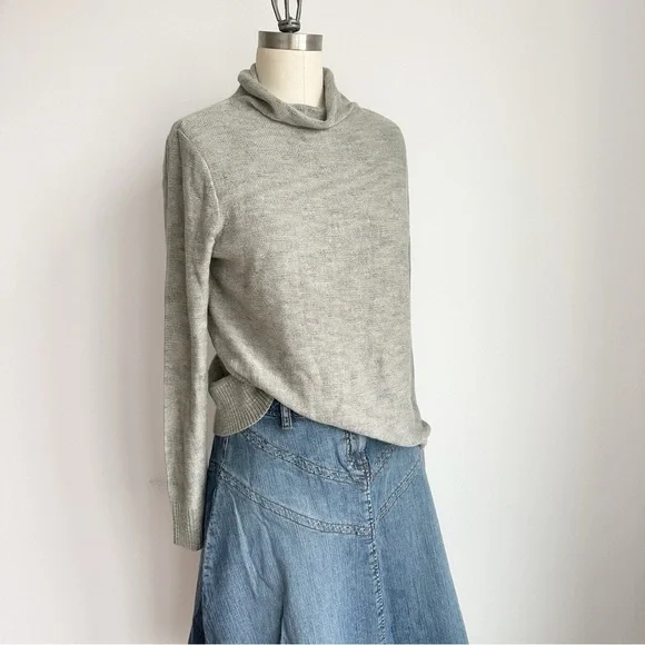 J. Jill Wearever Funnel-Neck Sweater Grey Women’s Medium
