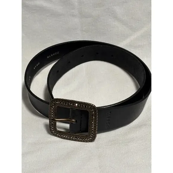 Fossil Black Leather Belt Womens Size Small