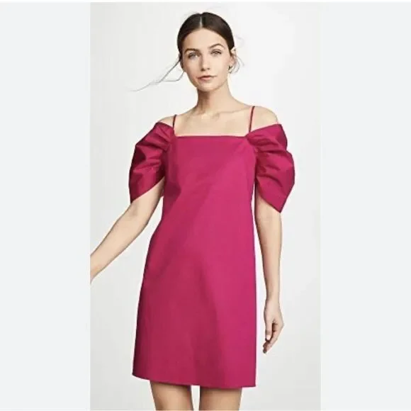 THEORY•Draped Convertible Sleeve A-Line Dress