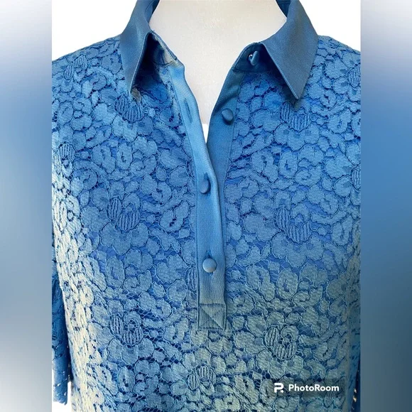 NWT Banana Republic Women Blue Lace Dress Size Medium