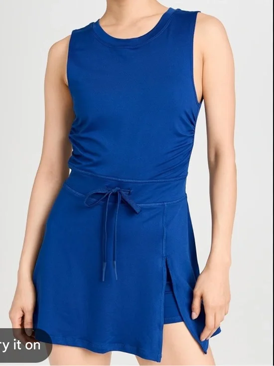 NWOT Free People Movement Women's Royal Blue Easy Does It Dress in size Large