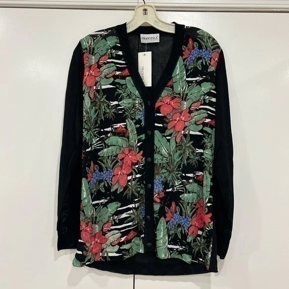 NWT! Floral Knit Sheer Cardigan Size Medium