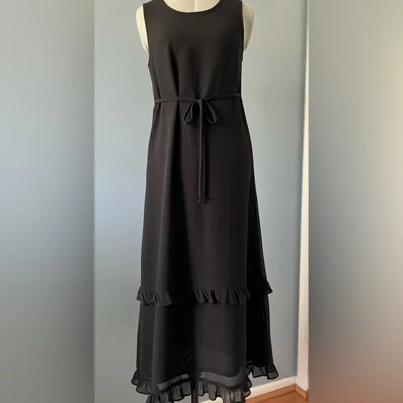 Coldwater Creek Black High Low Dress Sleeveless Size PXS