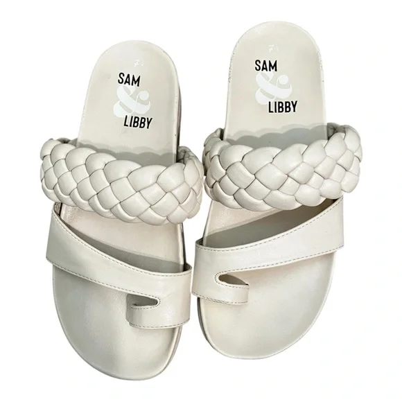 Sam & Libby Cream Platform Sandal Size Women’s 7.5